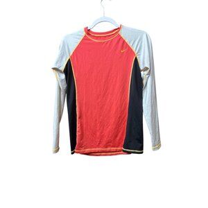 Nike Womens Long Sleeve Colorblock Rash Guard Shirt Medium